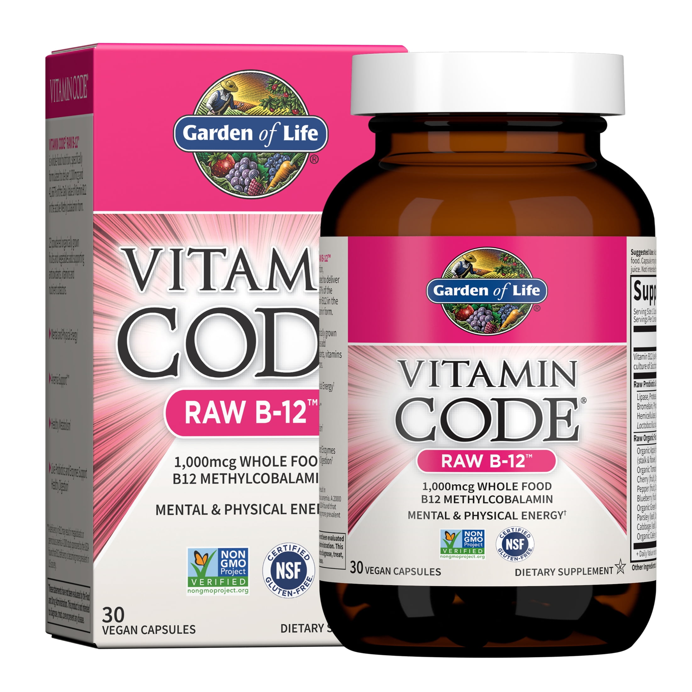 Garden of Life, Vitamin Code Raw B-12, 30 Vegan Capsules