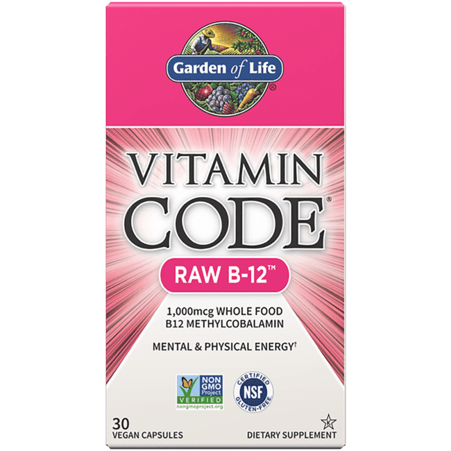 Garden of Life Vitamin Code Raw B-12, 30 Vegan Capsules