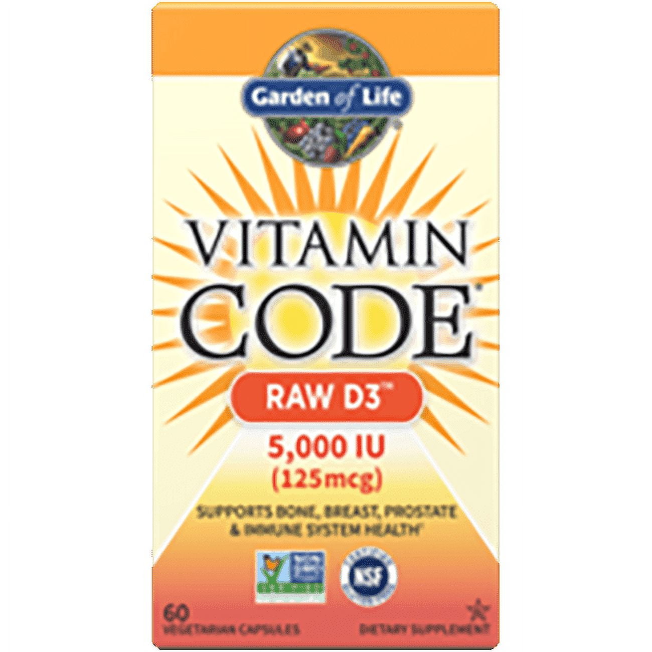 Garden of Life Vitamin Code Raw D3 5000 60 Capsules