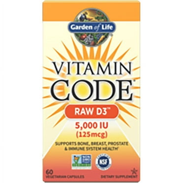 Garden of Life Vitamin Code Raw D3Ã¢ÂÂ¢ 5000 60 Capsules