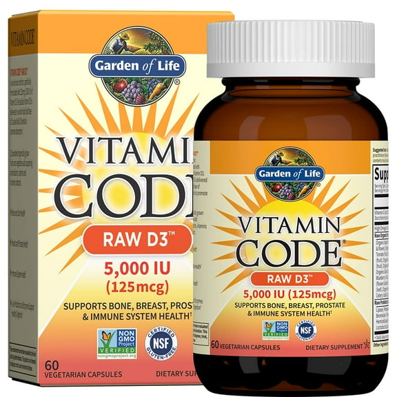 Garden of Life Vitamin Code Raw D3Ã¢ÂÂ¢ 5000 60 Capsules