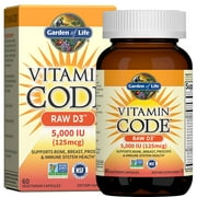 Garden of Life Vitamin Code Raw Vitamin D3, 60 Vegetarian Capsules