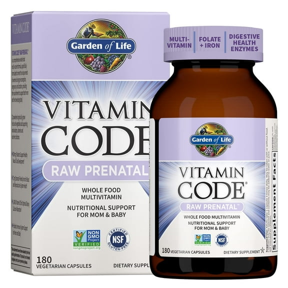Garden of Life Vitamin Code Raw Prenatal, 180 Capsules