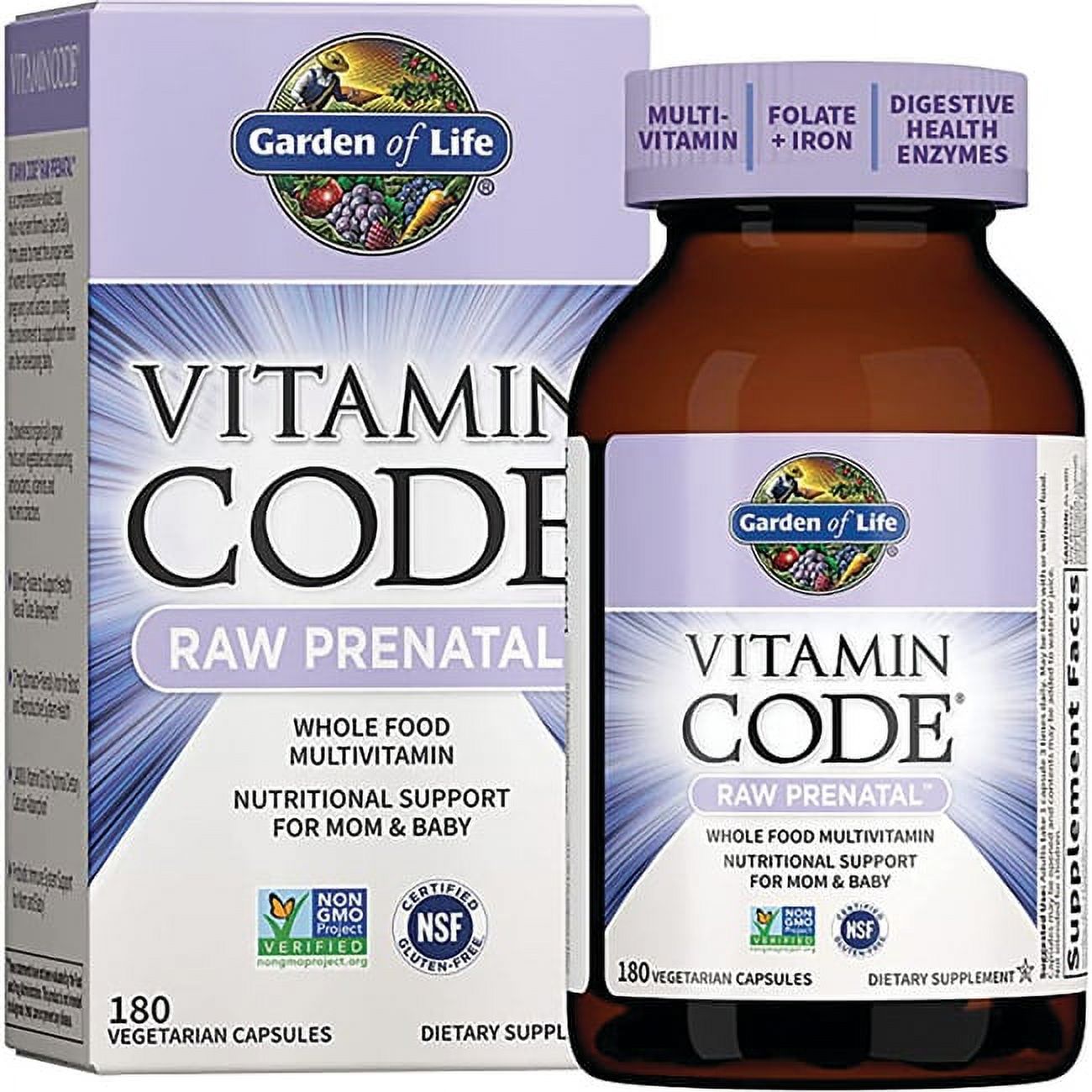Garden of Life Vitamin Code Raw Prenatal, 180 Capsules - image 1 of 2