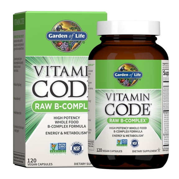 Garden of Life Vitamin Code Raw B-Complex, 120 Vegan Capsules