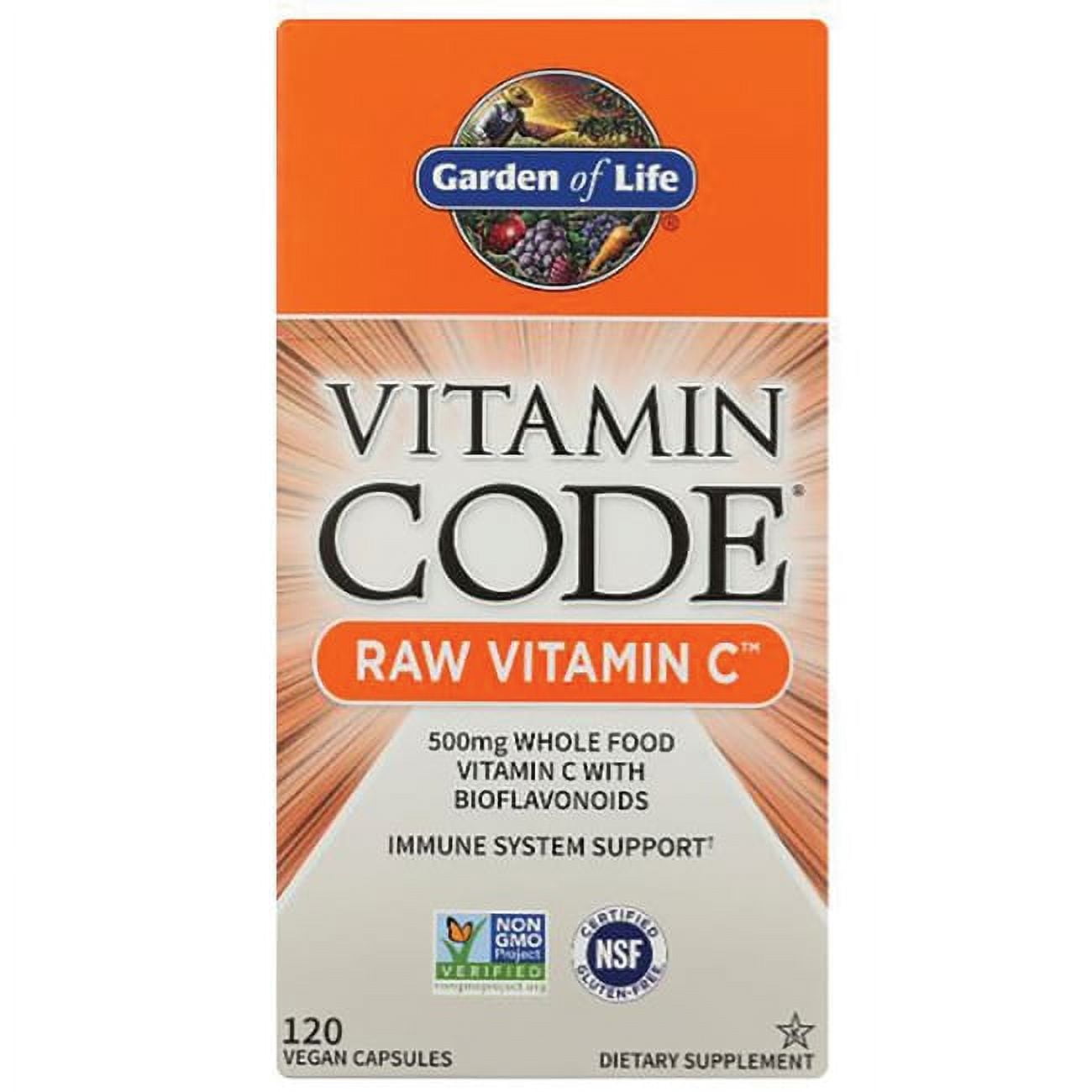 Garden of Life Vitamin Code Vitamin C Capsules, 500mg, 120 Ct