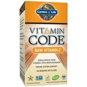 Garden of Life Vitamin Code Raw Vitamin C Supplement Capsules, 500 mg, 120 Count