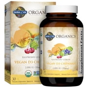 حديقة الحياة mykind Organics 2000 IU نباتي D3 ، 30 قرص قابل للمضغ
