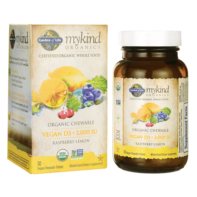 Garden of Life mykind Organics 2000 IU Vegan D3, 30 Chewable Tablet