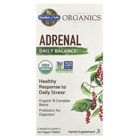 Garden of Life Organics, Adrenal, Daily Balance, 120 Vegan Tablets