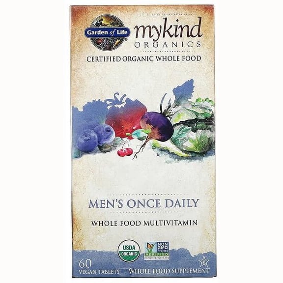 Garden of Life Organics Men Once Daily Multi, 60 Tablets