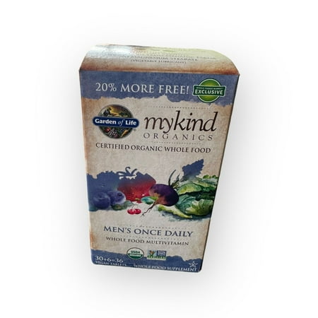 Garden of Life mykind Organics Men's Once Daily 36 Tabs Best By: 2/26