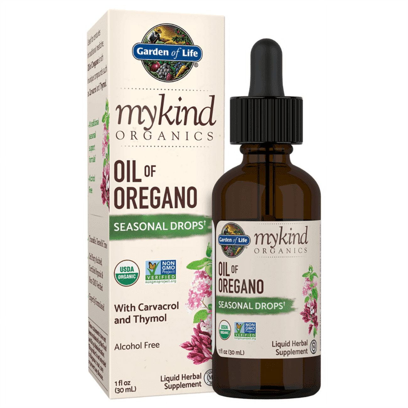 Organic Unflavored Liquid Oil of Oregano Drops for Adults