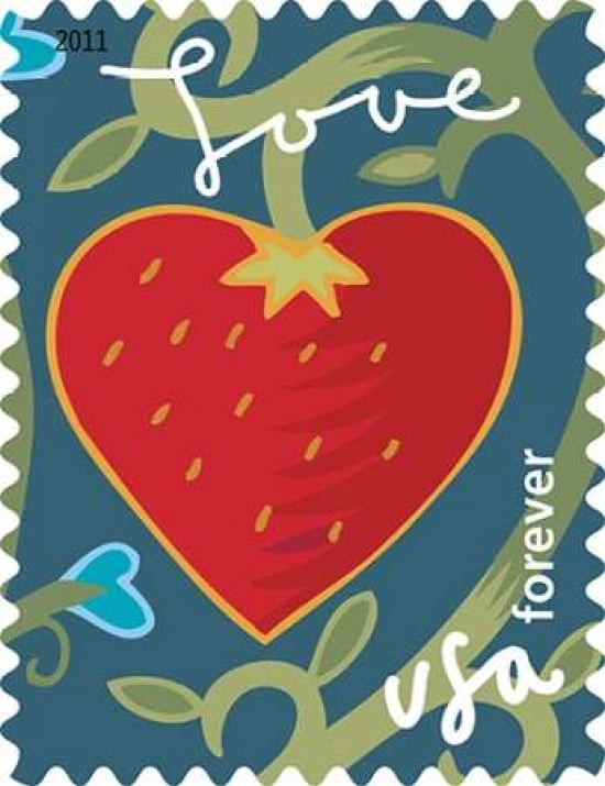 Garden of Love Stawberry Canvas Art - US POSTAL SERVICE (22 x 28)