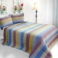 thumbnail image 1 of Garden of Peace - 3 Pieces Cotton Vermicelli-Quilted Printed Quilt Set  Full & Queen Size - Multicolor, 1 of 1