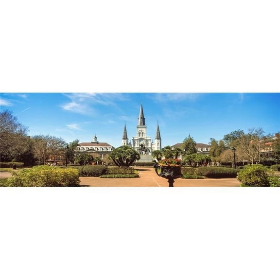 Garden of The St. Louis Cathedral Jackson Square French Quarter New Orleans Louisiana USA Poster Print - 27 x 9