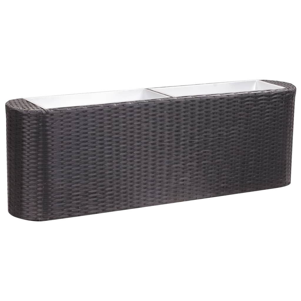 Garden raised bed 120×24×40 cm poly rattan black