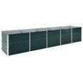 Garden raised bed galvanized steel 400×80×77 cm green