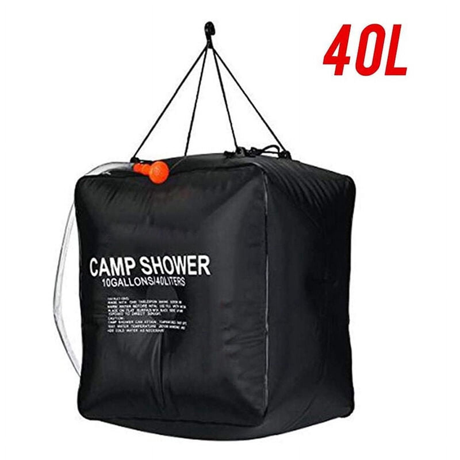 Bo-Camp Portable Solar Camp Shower - 20 Liter Black Foldable Shower Bag For Camping, Hiking, Outdoor Use