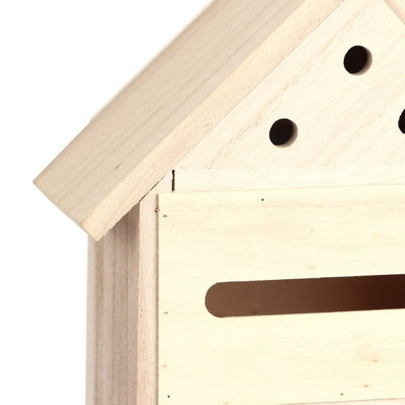 Garden <span Style="background:red"></span> Nesting Box, Durable Wood Bee House For Beneficial Bugs Pollinators, Eco,Friendly Shelter