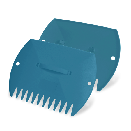 GardenHOME Leaf Scoops and Leaf Rakes for Yard, Large, 1 Pair (Blue) with Handles