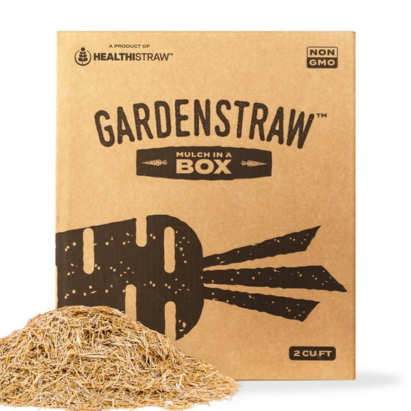 HealthiStraw GardenStraw Mulch, 2 cu ft (8 lbs)  All-Natural Wheat Straw for Gardens, Veggies, Lawns  Sustainable, Water-Saving, Weed-Blocking, Cleaned, No Plastic