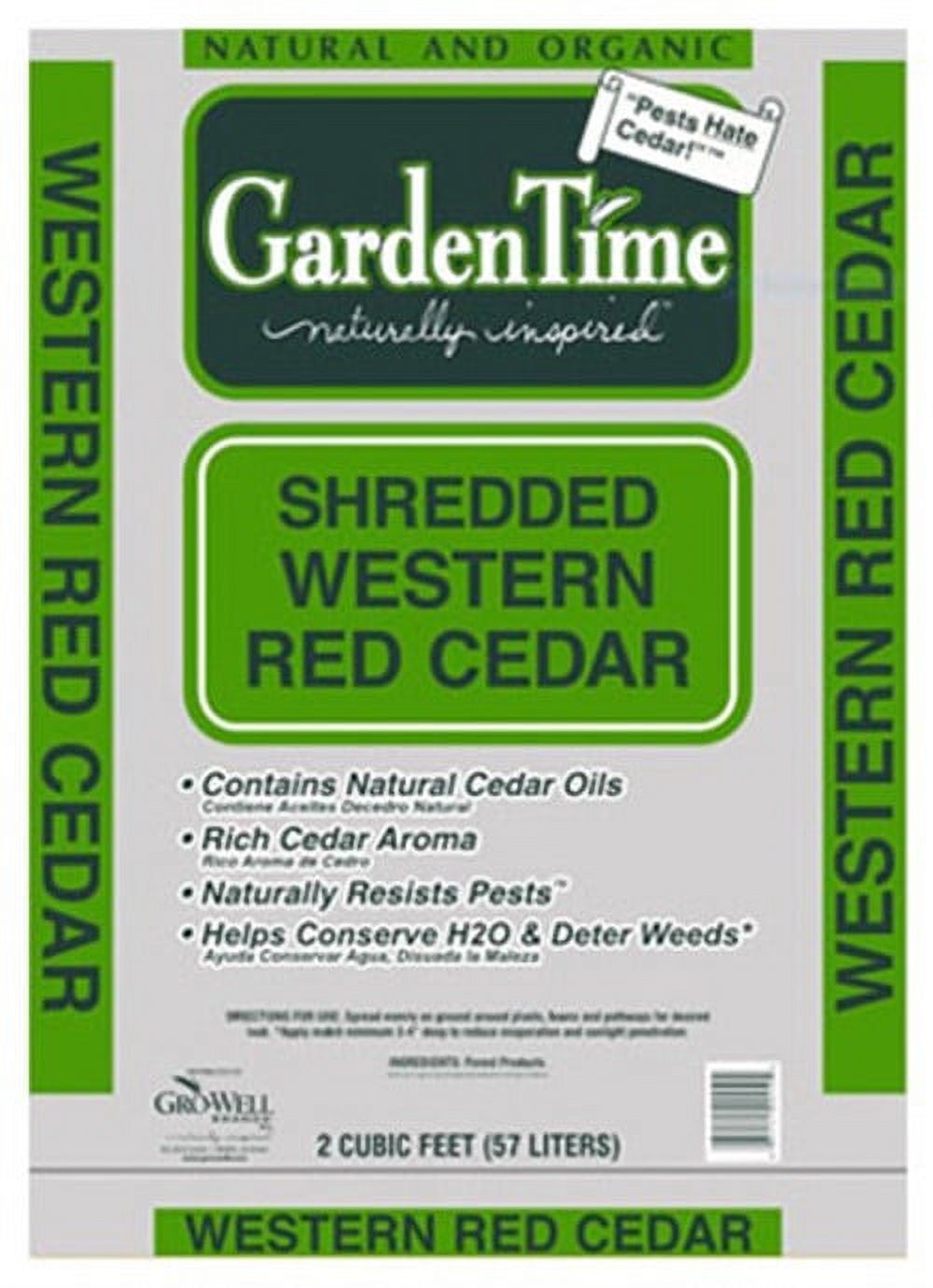 GardenTime Red Cedar Mulch, 2 Cu. Ft.