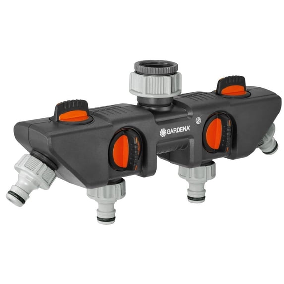 Gardena 08194-20 Four Channel Water Distributor, Connects Up To Four Devices To The Tap, Can Be