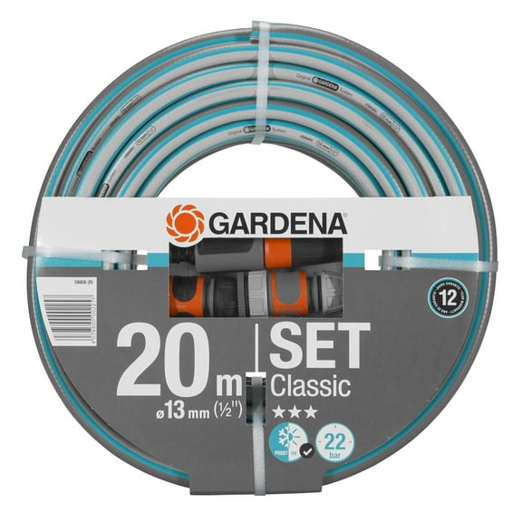 Gardena Classic Hose, 13 mm (1/2 Inch), 20 m: Universal Garden Hose of Robust Cross-Weave, 22 b