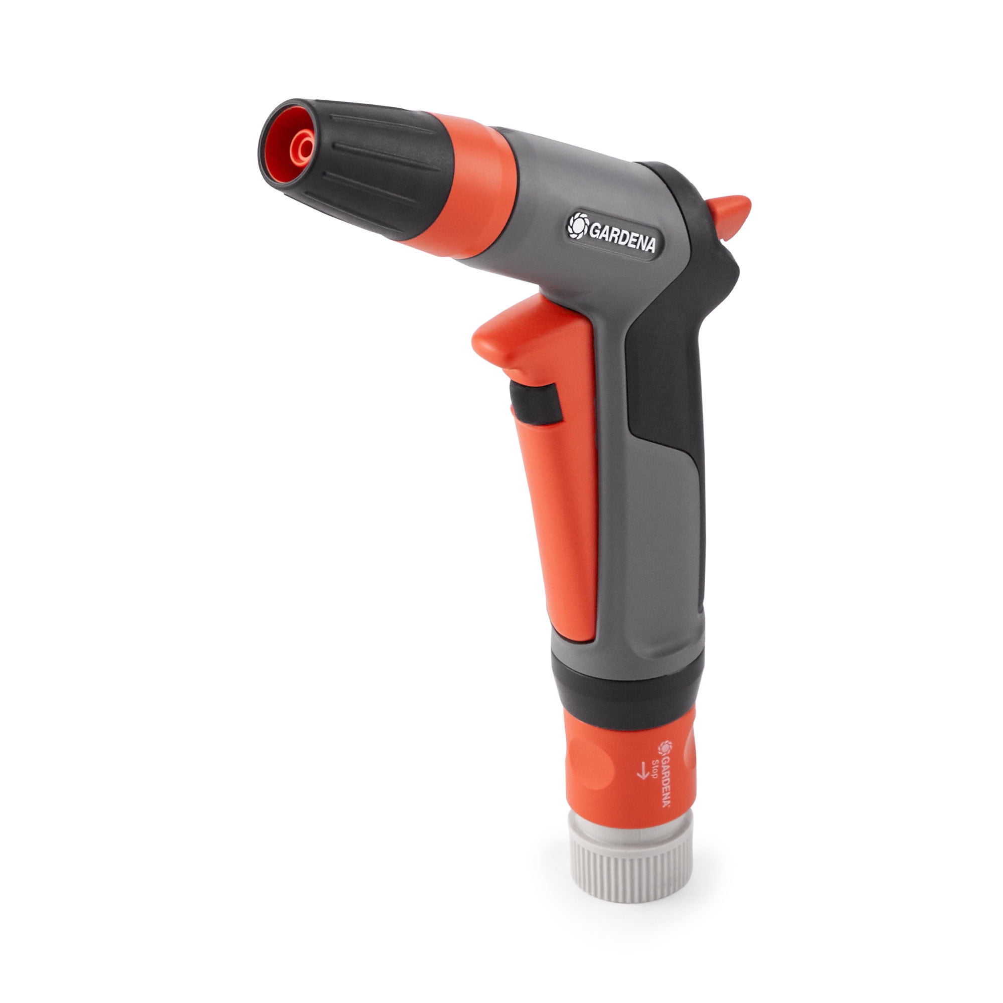 Gardena Frost Proof Adjustable 2 in 1 Hose Nozzle for Garden Water Hose, Orange