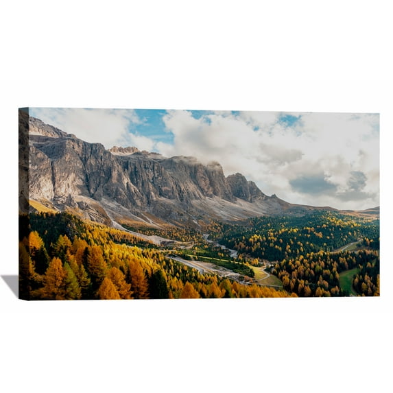 Gardena Pass In Italy Canvas Wall Art Colorful Autumn Framed Painting For Livingroom Office Bedroom Wall Decor Ready to Hang