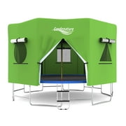 Gardenature 10ft 8 Poles Trampoline Tent for Kids with UV Protection,LED Lights, Mesh Windows & Easy Setup,