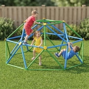 Gardenature 6FT Climbing Dome Outdoor Jungle Gym for Kids Geometric Dome Climber Supporting 440 Lbs Anti Rust Metal Outdoor Play Structure Blue and Green