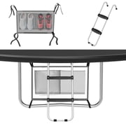 Gardenature Trampoline Ladder 2 Steps with Wide Step Trampoline Steps with Storage Bag Trampoline Accessories for Kids Silver