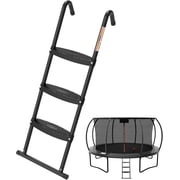 Gardenature Trampoline Ladder 3 Steps with Horizontal Wide Steps Universal Hook Trampoline Stairs Trampoline Accessories for Kids Black