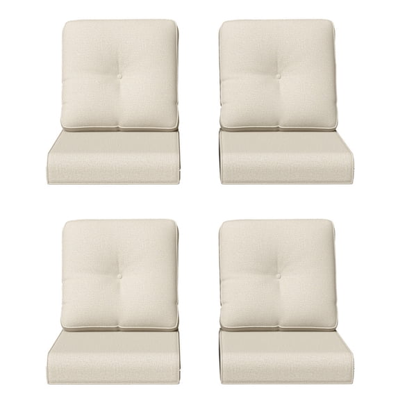 Gardenbee Outdoor Deep Seat Cushions Set of 4 for Patio Furniture 22x24x4 inch Outdoor Chair Cushions Waterproof Fade Resistant for Outdoor Sofa,Chair,Beige