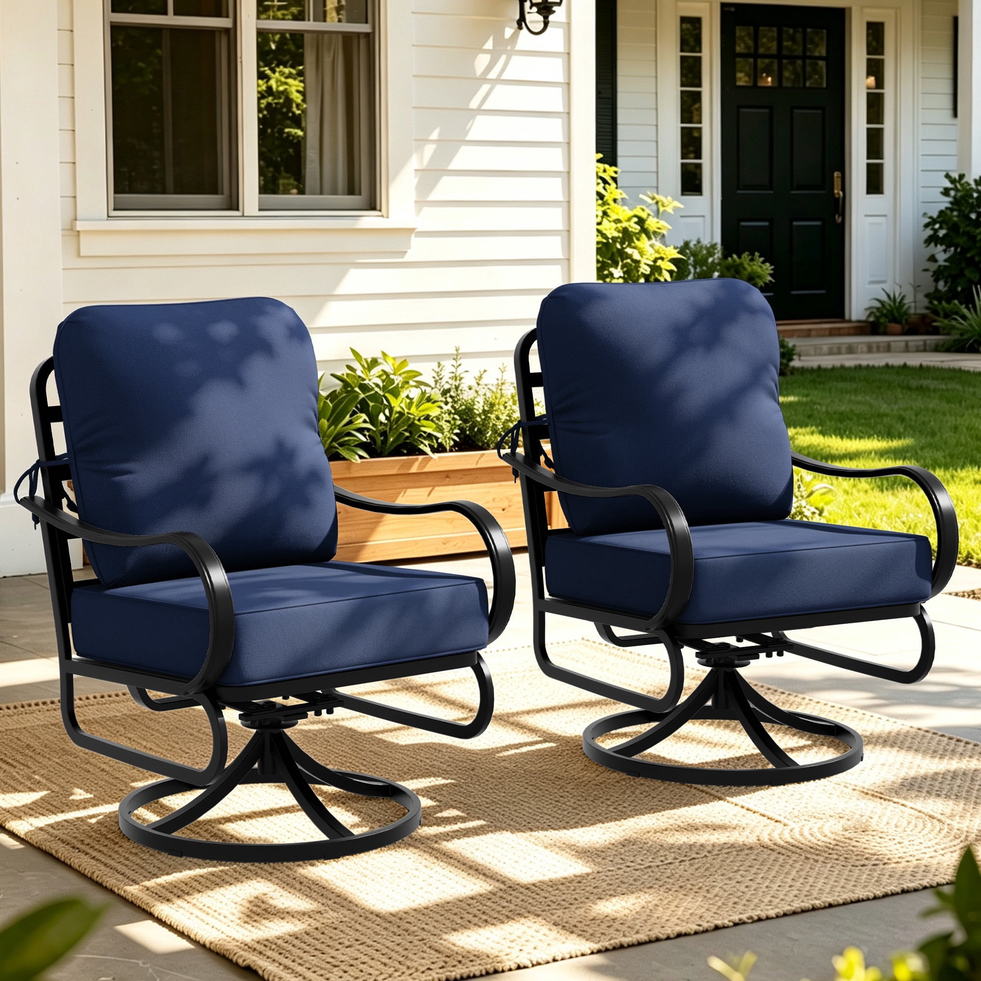Gardenbee Outdoor Patio Swivel Glider Chair Set of 2 Waterproof ...