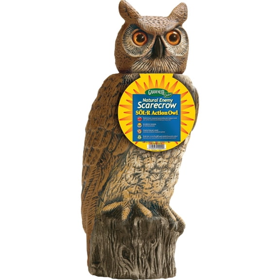 Gardeneer By Dalen Natural Enemy Scarecrow SOL-R Action Owl Pack of 2 Residential Use, Standard Application
