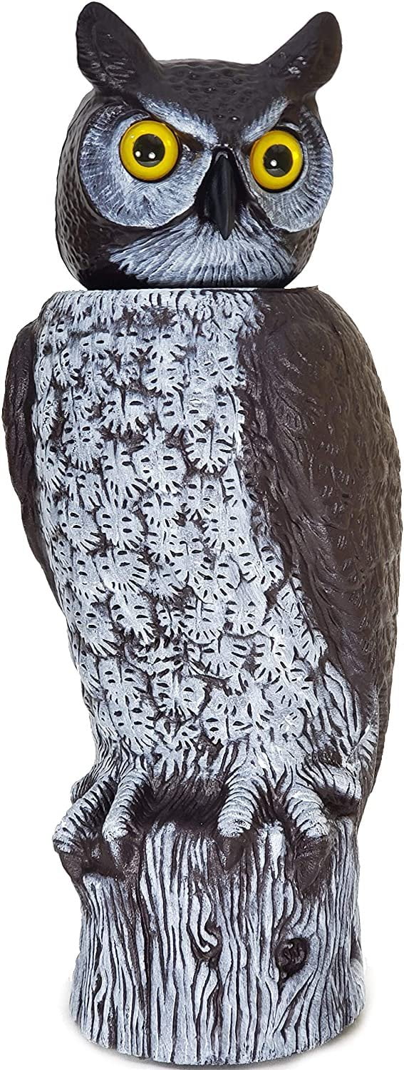 Gardeneer by Dalen Natural Enemy Scarecrow 360 Rotating Head Owl Decoy
