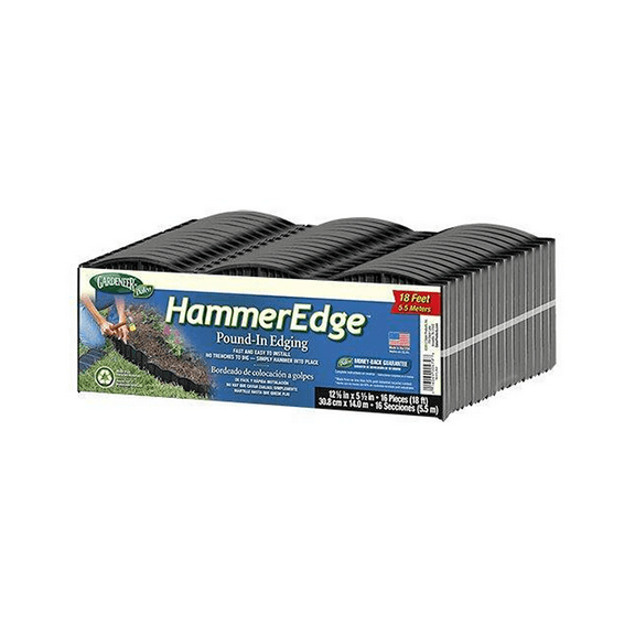 Dalen HammerEdge Pound in Edging - 16 Durable Interlocking Pieces -18 feet of Coverage - Made in USA - Easy to Install - 1 Pack