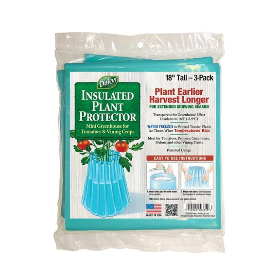 Dalen Season Starter – Early Season Plant Protector – Cold Weather Frost Guard - Easy Fill Shape for Optimal Planting - 18" x 17" – Blue (Pack of 3) – Made in The USA
