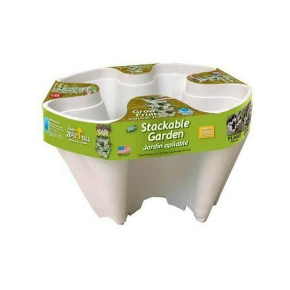 Gardeneer Stackable Garden Planters with Tray, Gray, 11.5"L