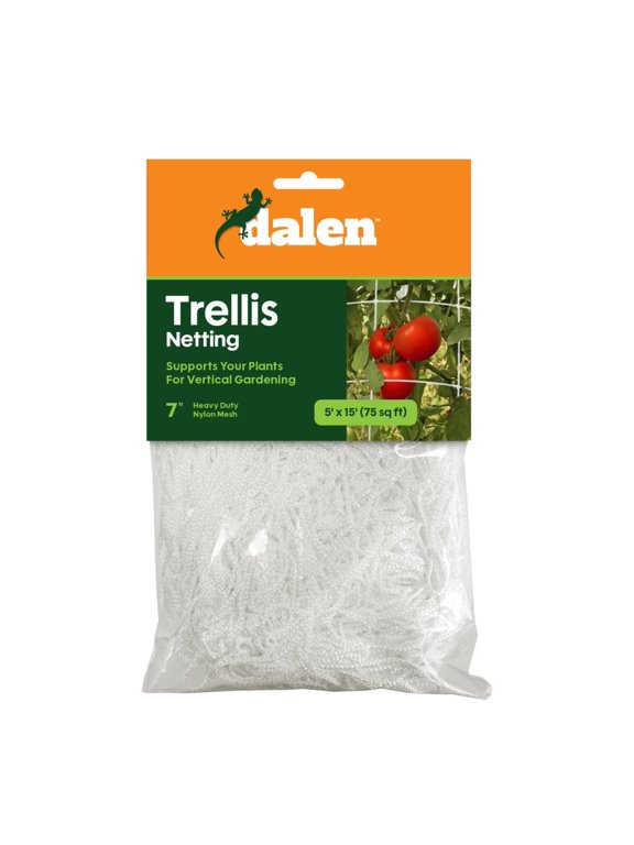 Gardeneer by Dalen Trellis Netting for Vertical Gardening – Heavy Duty Material – Tangle Free Nylon - 7" Mesh - 5' x 60'