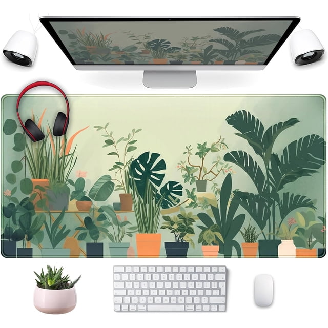 Gardener Mousepad Nature Desk Mat Green Desk Pad Cute Office Decor