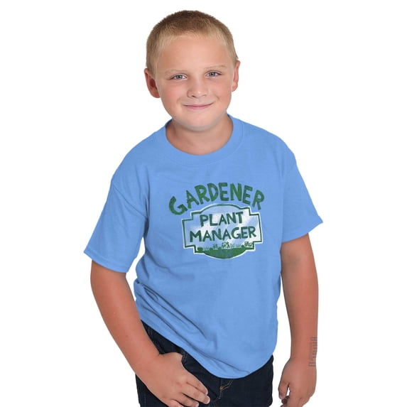 Gardener Plant Manager Garden Hobby Crewneck T Shirts Boy Girl Teen Brisco Brands XS