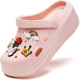 thumbnail image 1 of Gardener Platform Clogs Slippers Mules High Heels Wedge Sandals Red Comfort Shoes for Women, 1 of 14