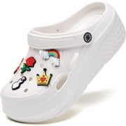 Gardener Platform Clogs Slippers Mules High Heels Wedge Sandals Red Comfort Shoes for Women