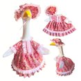 thumbnail image 1 of Gardener Porch Goose Outfits Cute Lawn Porch Goose Clothes Fits 23" Cement Statue for Outdoor Garden Yard Patio Art Decor Pink 2, 1 of 8