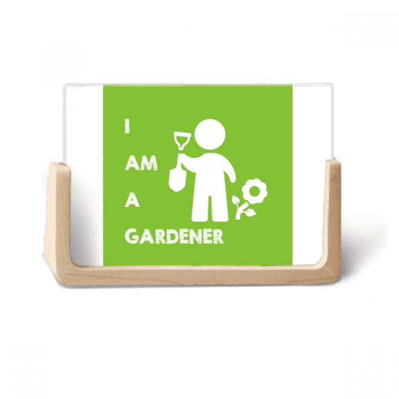 Gardener Position Flower Grass Spade Photo Wooden Photo Frame Tabletop Display