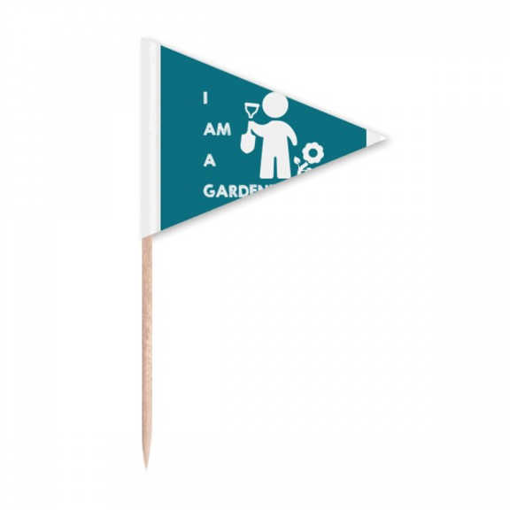 Gardener Position Flower Grass Spade Toothpick Triangle Cupcake Toppers Flag